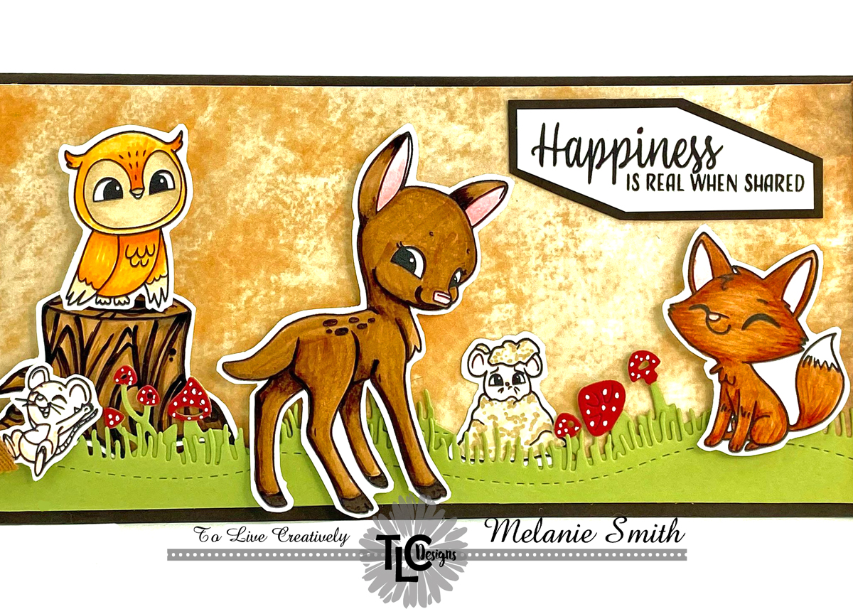 Melanie Stamps TLC Designs Forrest Pals Slimline Card