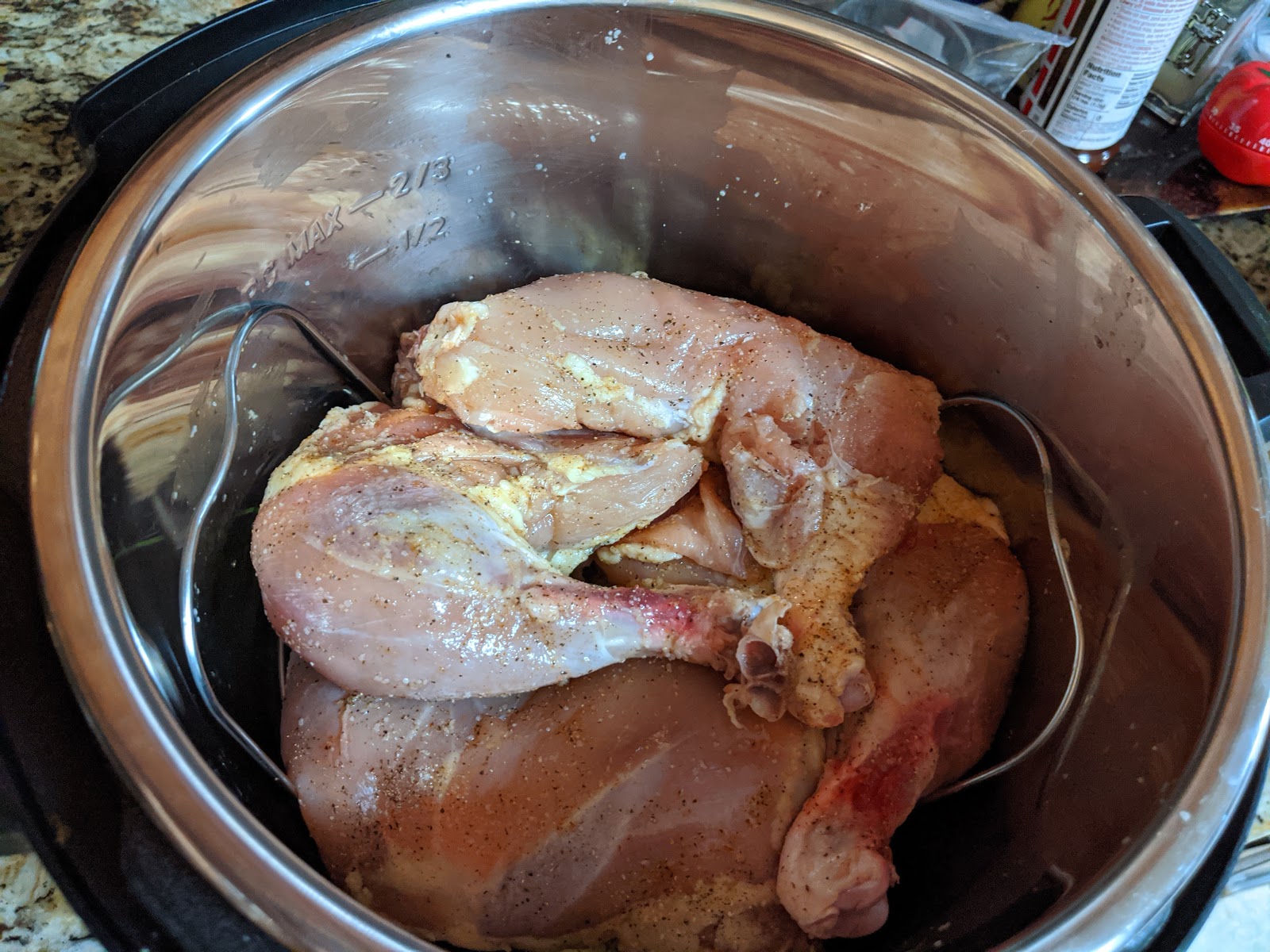 Hot Southern Mess Chicken Leg Quarters in the Instant Pot