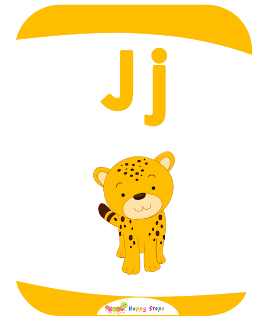 Flashcard Letter -J- Jaguar