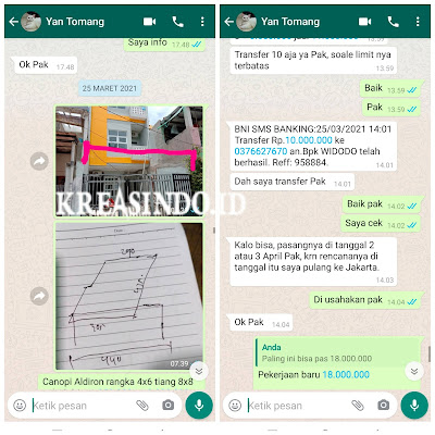 Hasil pemasangan Kanopi Besi Atap Alderon, Jendela Aluminium dan Tutup Mesin Air di Rumah Bpk Yan Tomang - Order Ke Empat Hasil pemasangan Kanopi Besi Atap Alderon, Jendela Aluminium dan Tutup Mesin Air di Rumah Bpk Yan Tomang - Order Ke Empat
