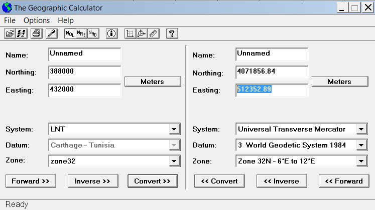 geological and hydro-geophysical: Geographic calculator Geocal