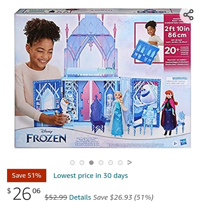 🎁51% PRICE DROP!! Disney Frozen 2 Elsa's Fold and Go Ice Palace, Castle Playset