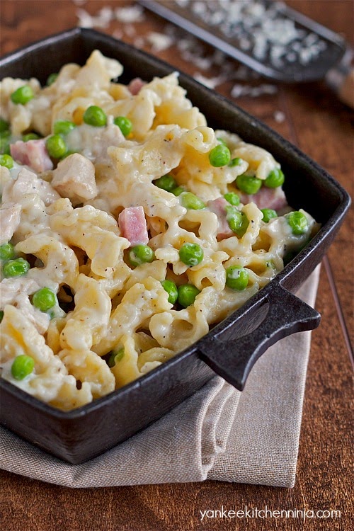 Use your holiday leftovers to create this turkey or chicken cordon bleu pasta