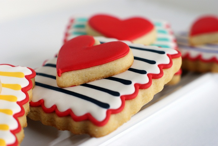 double-decker striped heart cookies