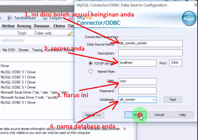 Tutorial Cara membuat Koneksi Database Mysql Memakai Connector Odbc  