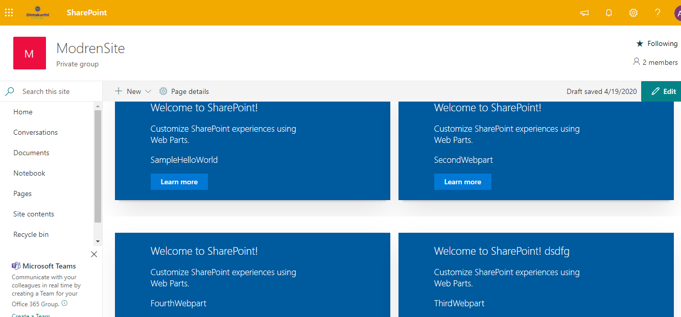 Create multiple web parts in one SPFx Solution