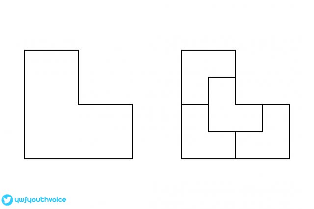 Can you divide this figure into 4 equal parts?