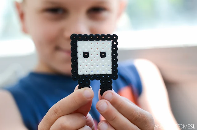 Cute perler bead crafts for kids based on video game characters from And Next Comes L