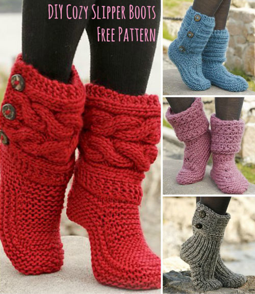FREE Pattern for Cozy Slipper Boots