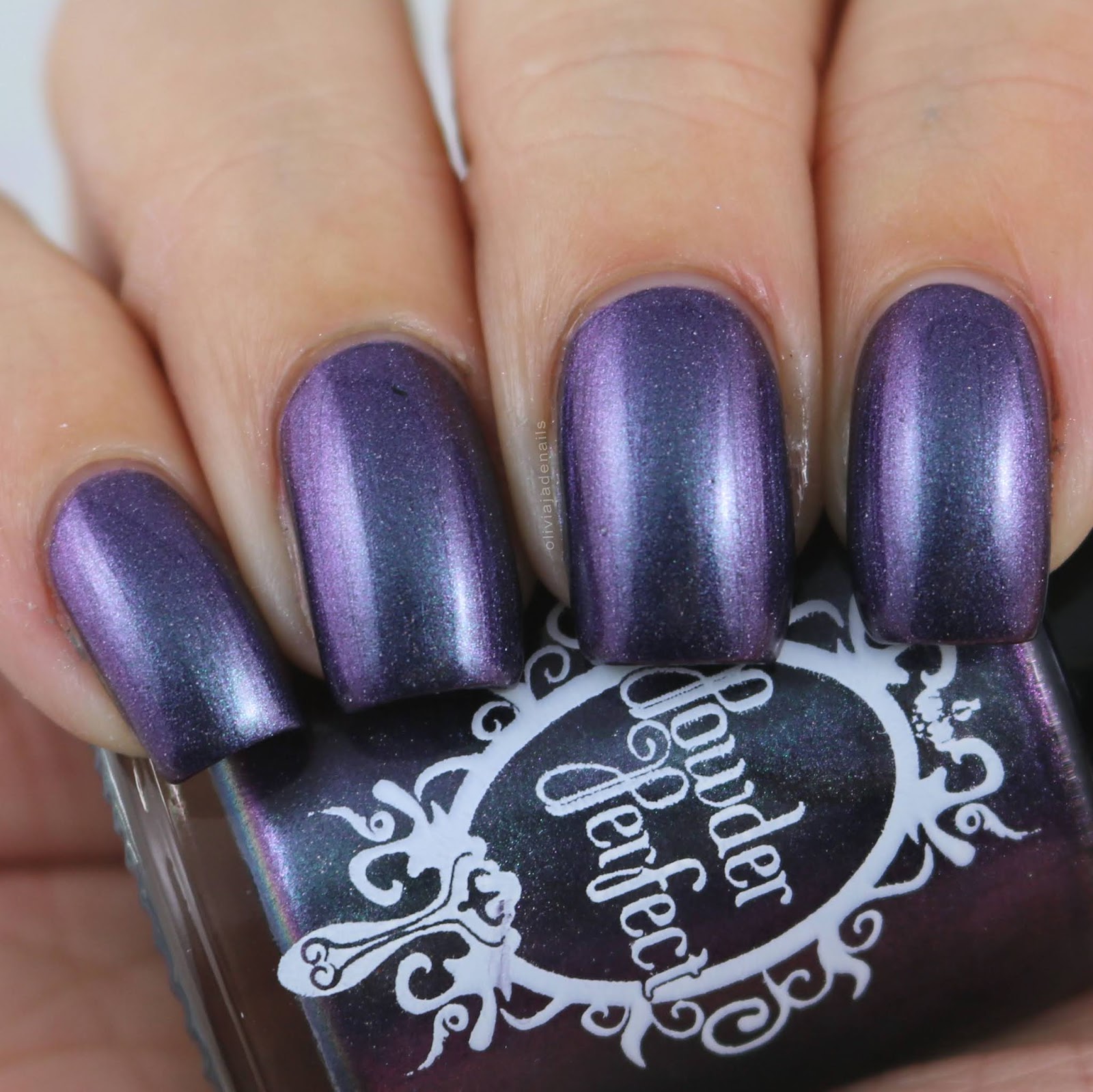 Powder Perfect Fog Is Rolling In swatched by Olivia Jade Nails