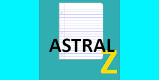 Cabecera de la entrada. Muestra una hoja de libreta y el texto "Astral Z".