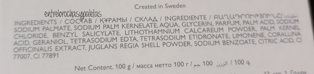 ingredientes exfoliante swedish spa oriflame