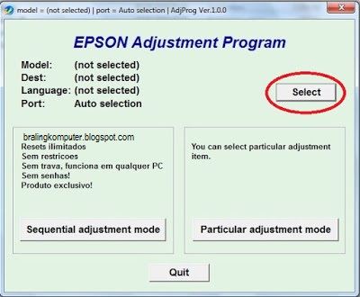 Epson service adjustment program