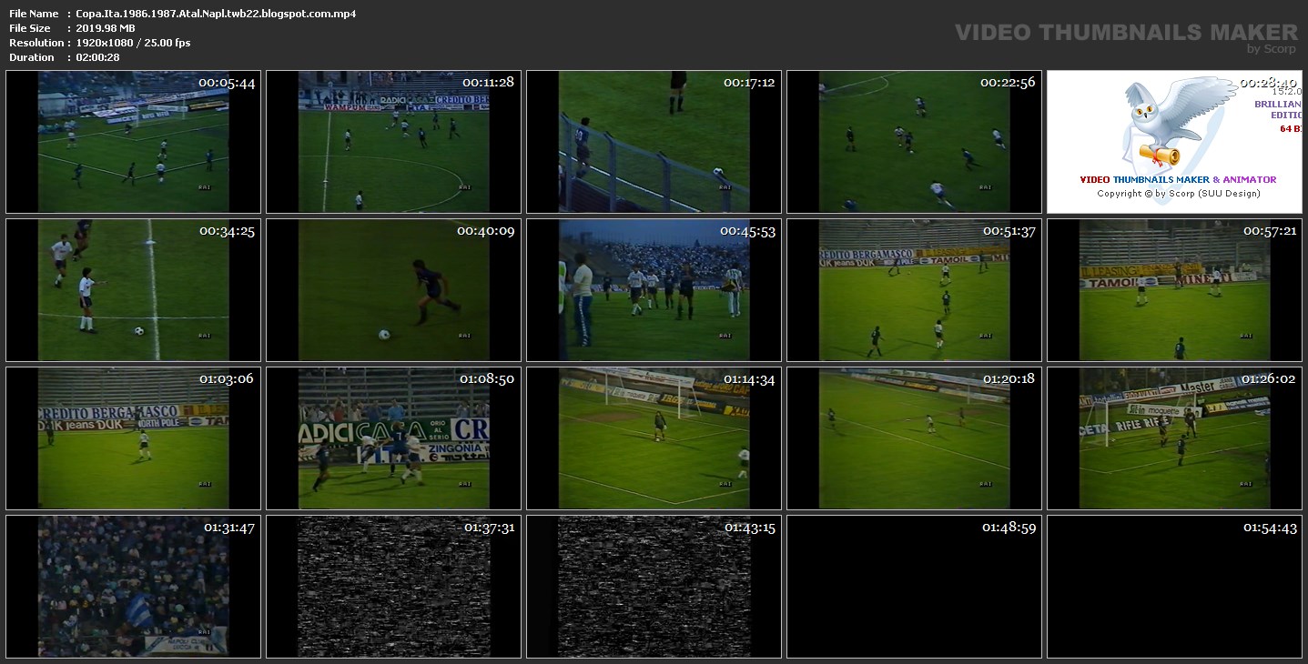 TWB22 Coppa Italia 1986 1987 Atalanta Napoli