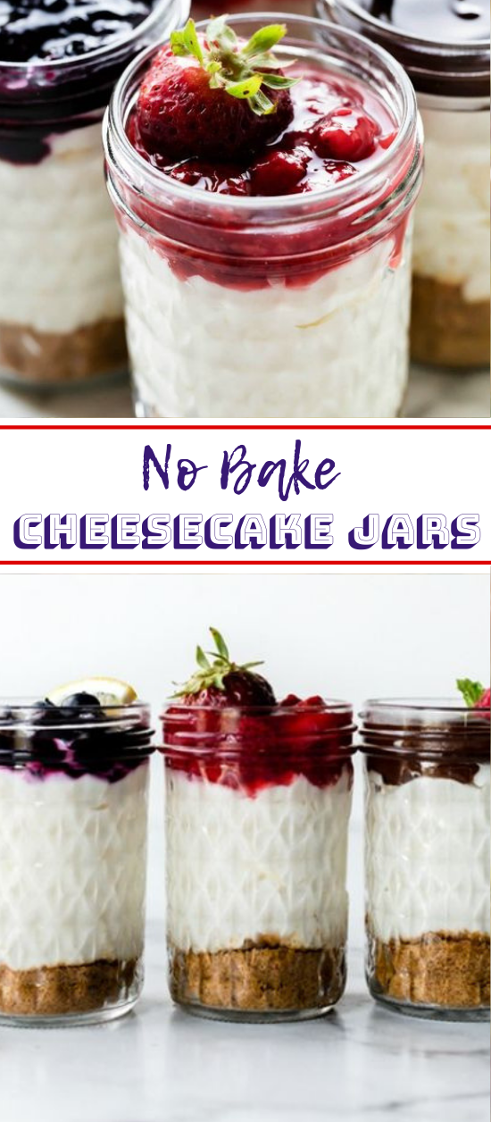 No-Bake Cheesecake Jars #cheesecake #desserts #bars #snack #yummy