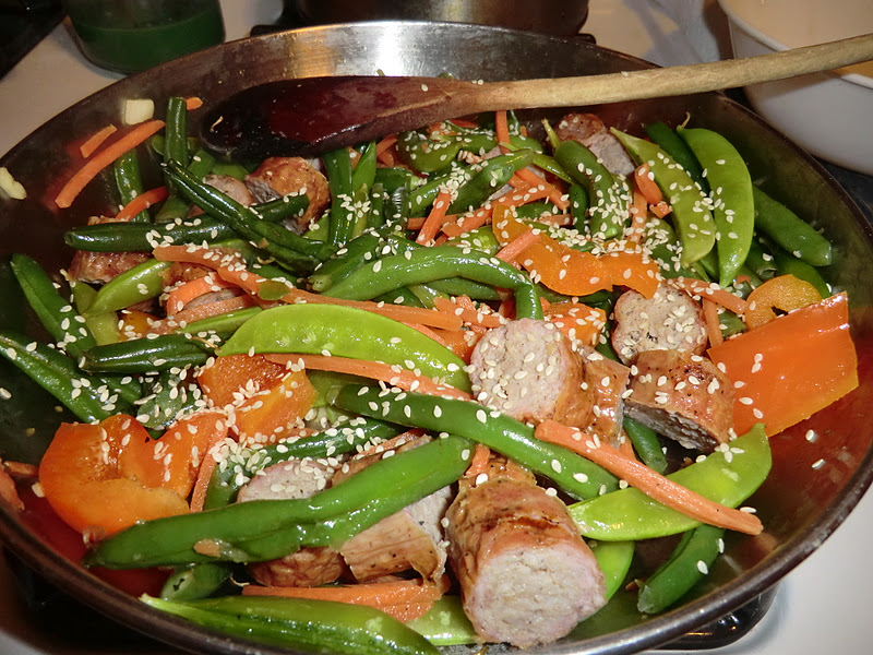 Keeping Natalie Honest Turkey Sausage Stir Fry... no soya sauce!!!