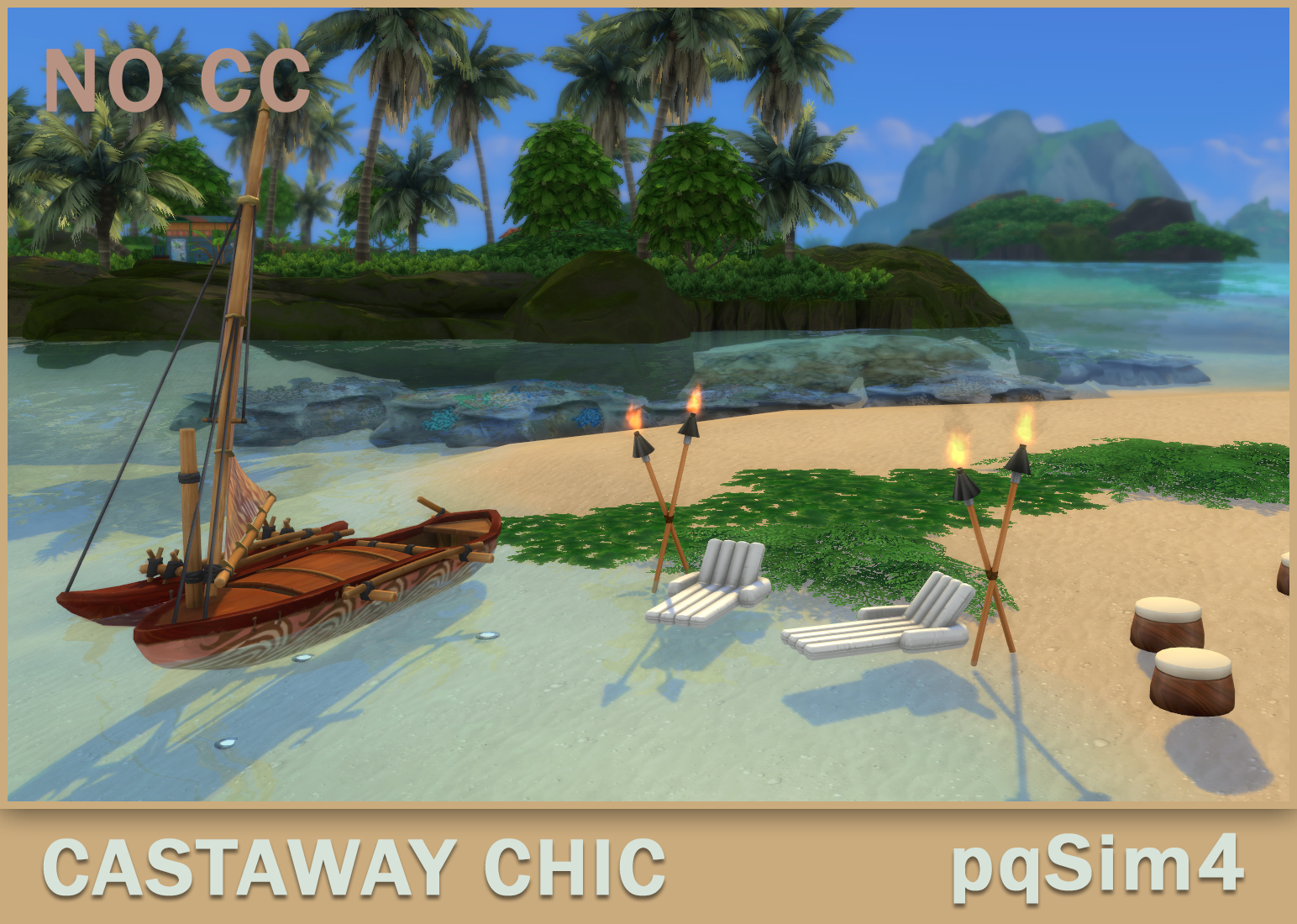 The Sims 4 speed build No CC Island Living Castaway Chic