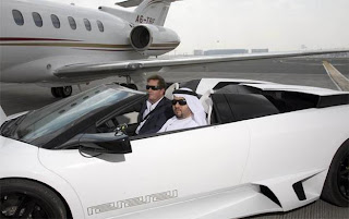dubai sheikh sport car white , Lamborghini, pictures   
