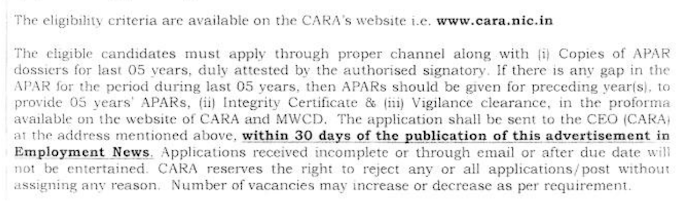 Assistant Director (Legal)  in Central Adoption Resource Authority (CARA), New Delhi - last date 20/07/2020