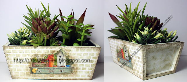 Vaso com transferência de imagem e stencil