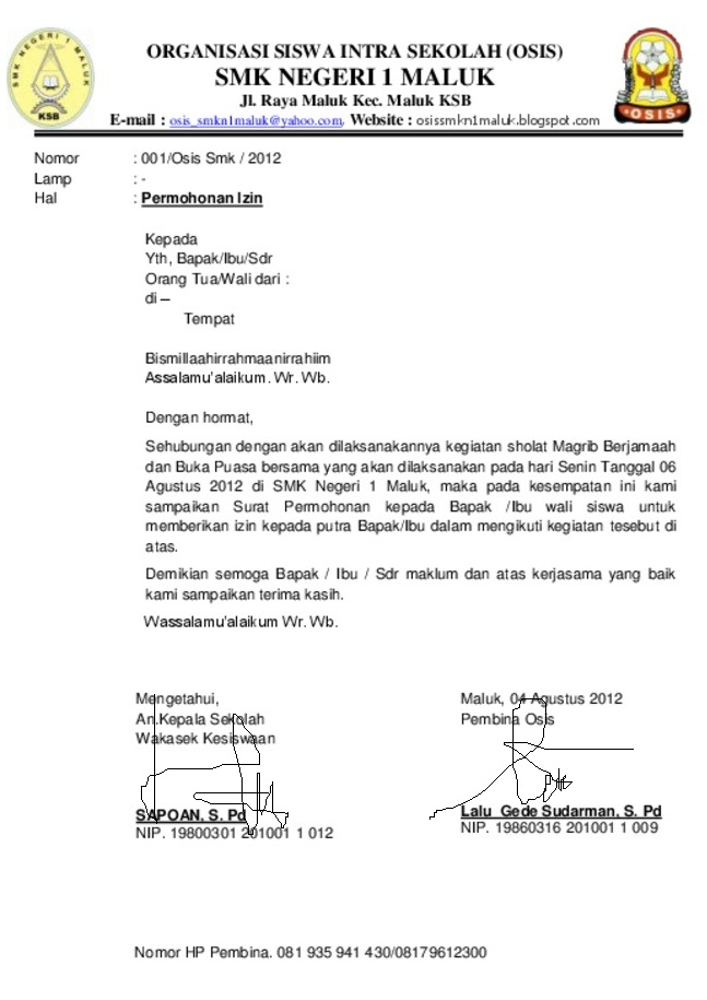 50++ Contoh surat undangan resmi osis sekolah terbaru yang baik dan benar