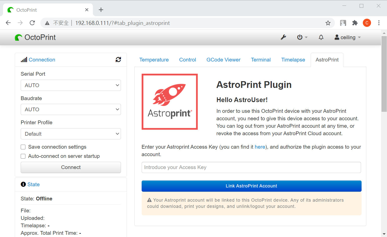 Raspberry Pi 筆記(84)：在OctoPi安裝AstroPrint雲端服務套件