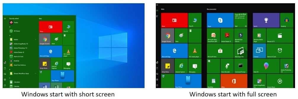 How to make Start Menu full-screen in Windows 10