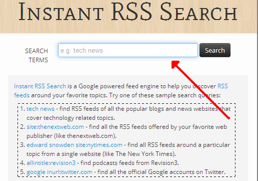 Instant RSS Search Engine