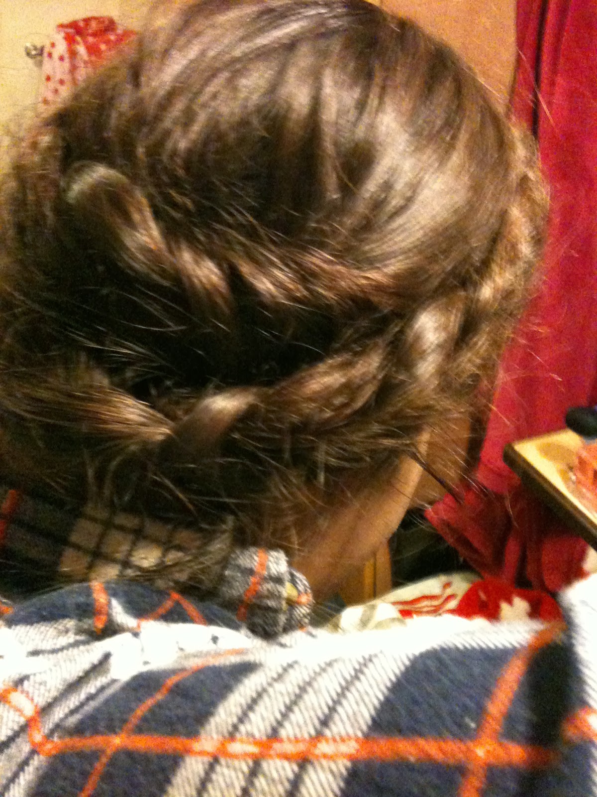 Hair Design.: Twists and plaits with ribbon.