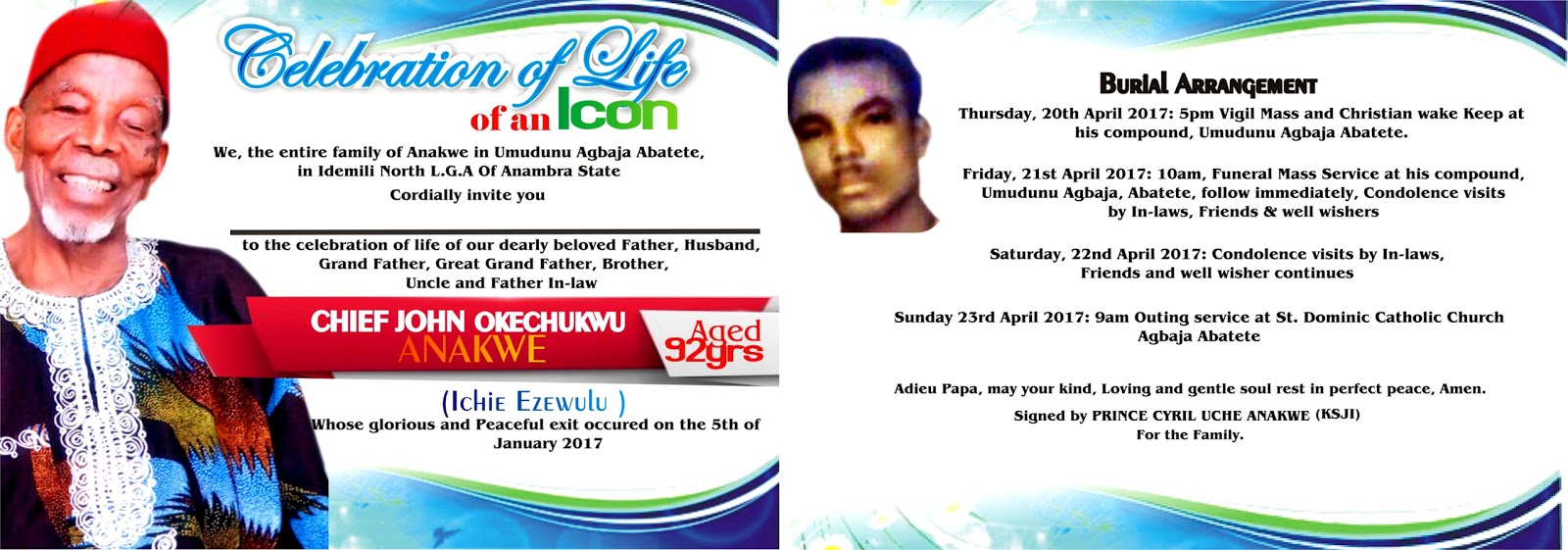 Teammedia Burial Invitation Card