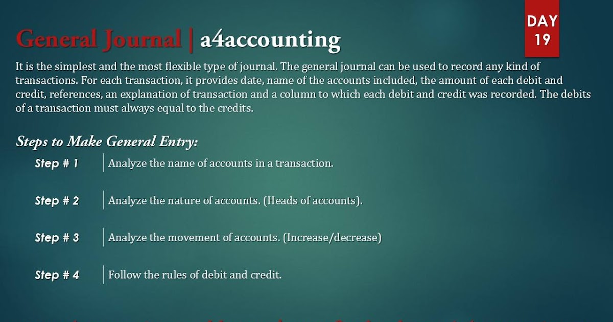 STEPS TO MAKE GENERAL JOURNAL ENTRIES