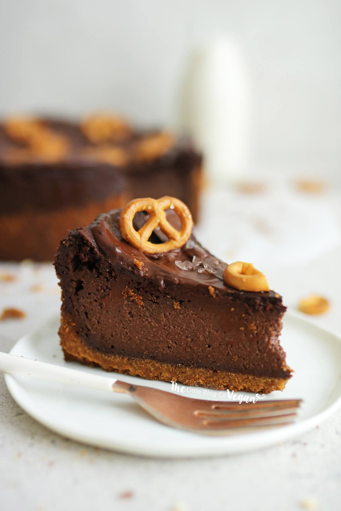 Baked Vegan Chocolate Cheesecake recipe The Little Blog Of Vegan