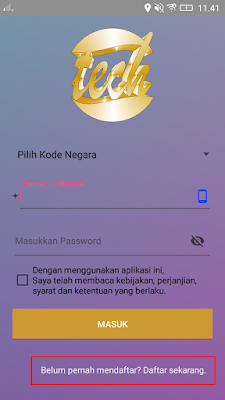 cara daftar di aplikasi tambang emas android