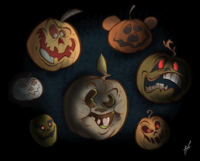 Halloween pumpkins cartoon