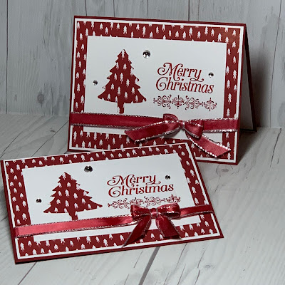 Pine Tree Christmas Card using Stampin' Up! Perfectly Plaid Stamp Set