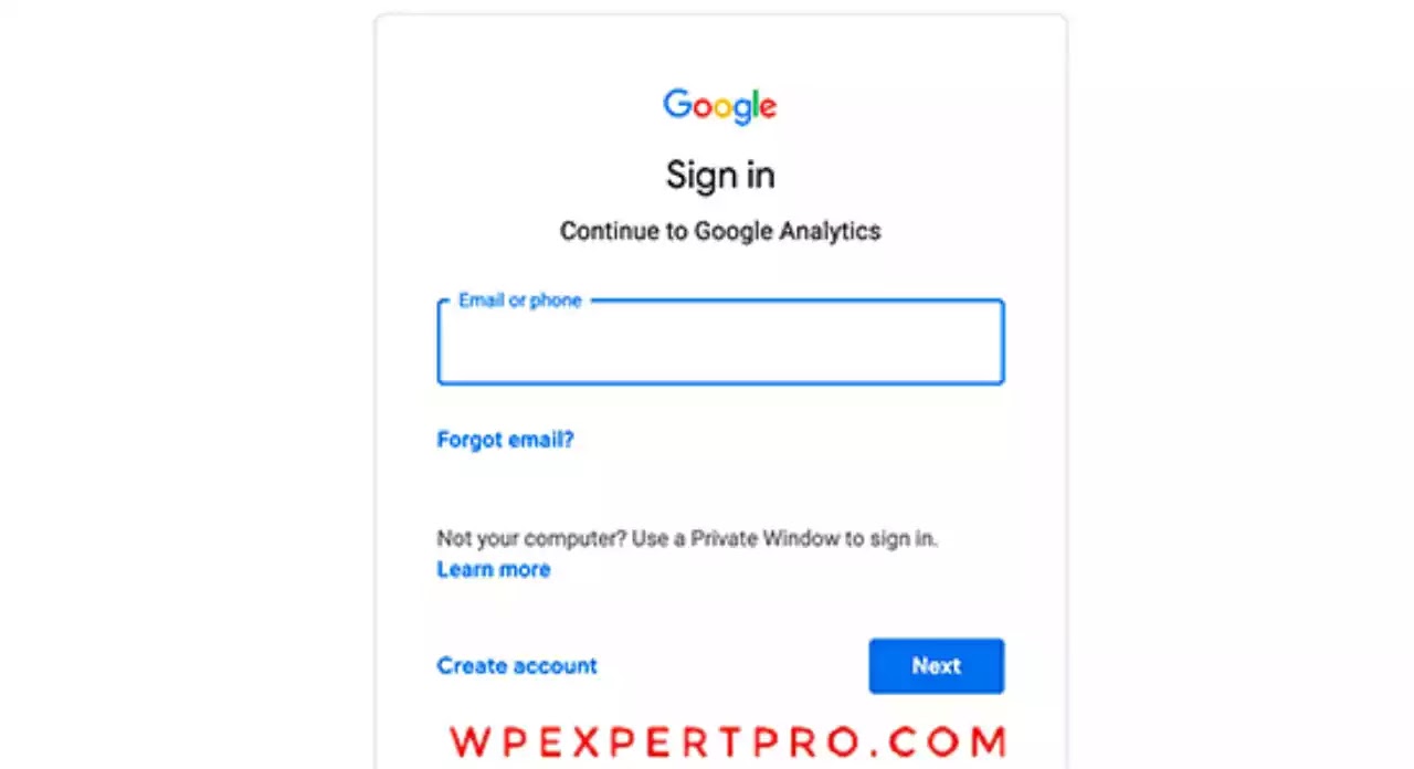 Select to sign in with Google
