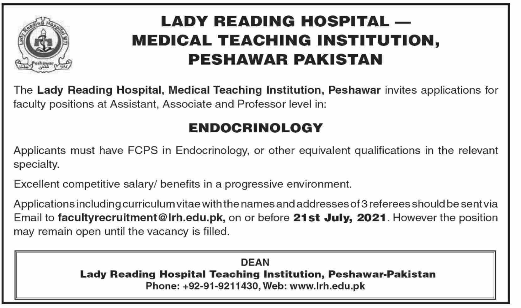 www.lrh.edu.pk Jobs 2021 - Lady Reading Hospital (LRH) Peshawar Jobs 2021 in Pakistan