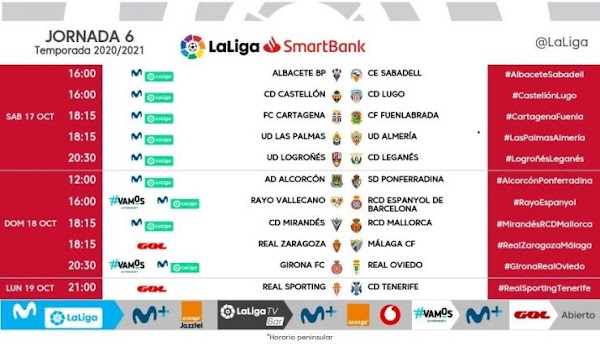 El Zaragoza - Málaga, el domingo 18 de Octubre a las 18:15 horas