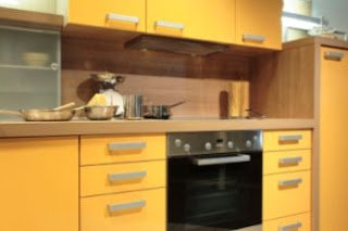 yellow kitchen cabinets design