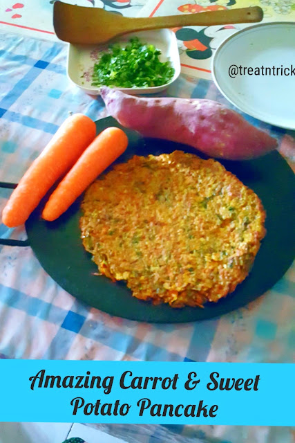 Amazing Carrot & Sweet Potato Pancake Recipe @ treatntrick.blogspot.com