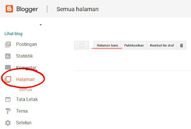 Cara Membuat Halaman Di Blogger