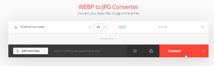 Come convertire WebP in JPG online e offline
