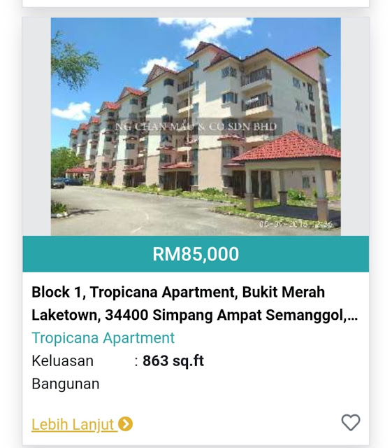 Rumah Lelong RM85,000 di Bukit Merah