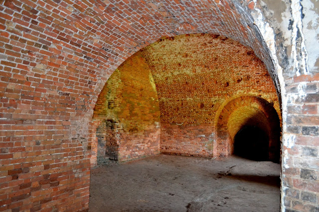Fort Morgan- Interior view of brick walls
