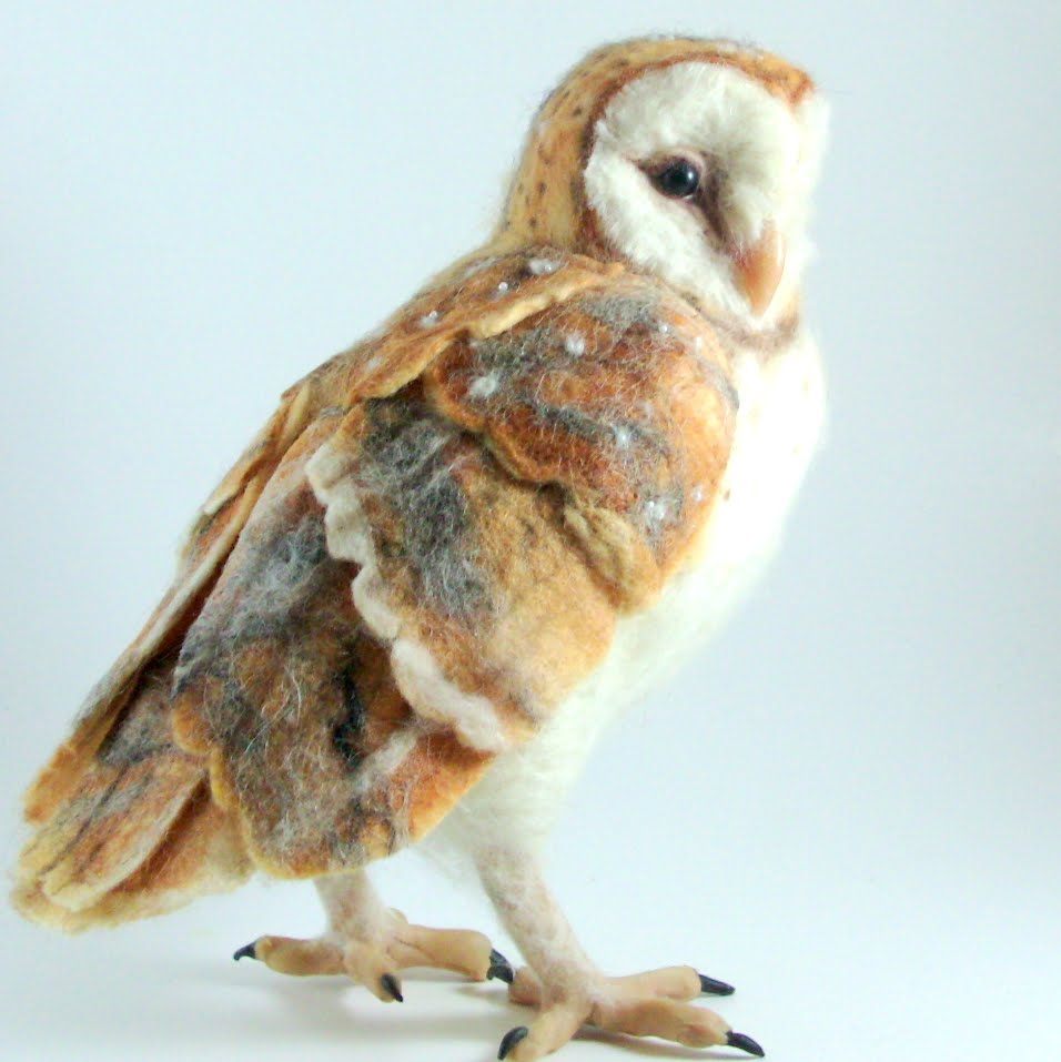 Needle Felted Art by Robin Joy Andreae Stella, the Barn Owl