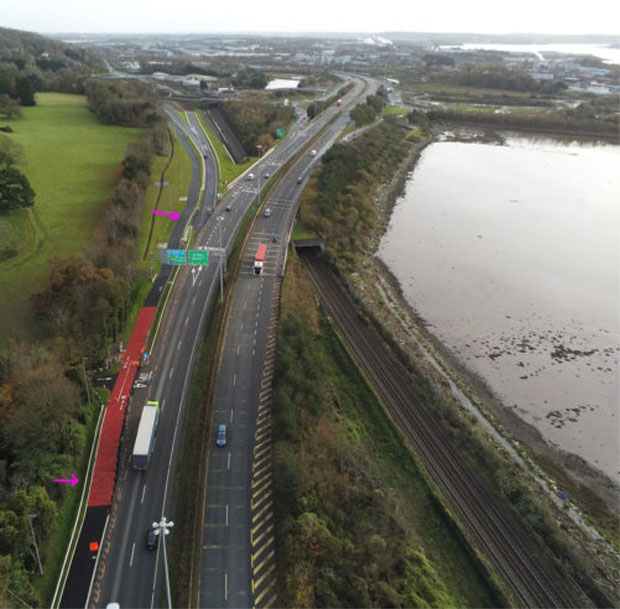 The aerial photo above shows the new walkway which is highlighted with