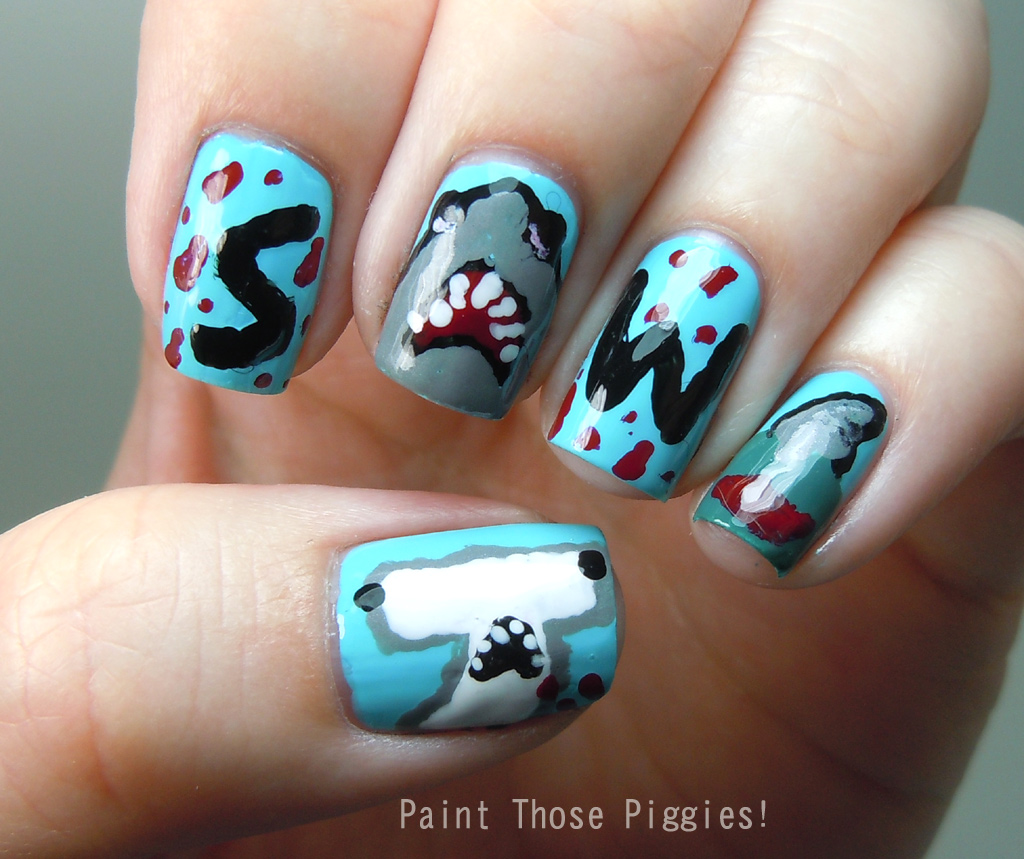 Paint Those Piggies!: Shark Week Nails!