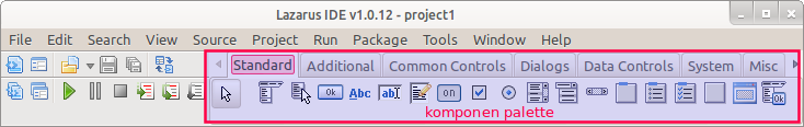 Komponen Palette Lazarus