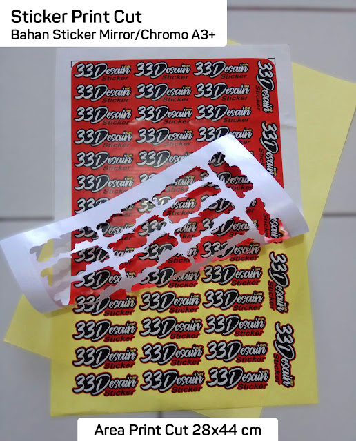 Sticker Print Cut Chromo/Mirror A3+ 33Desain Sticker Print Cut Chromo/Mirror A3+ 33Desain
