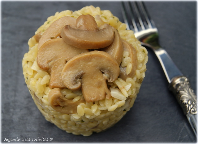  Risotto de pasta y champiñones 